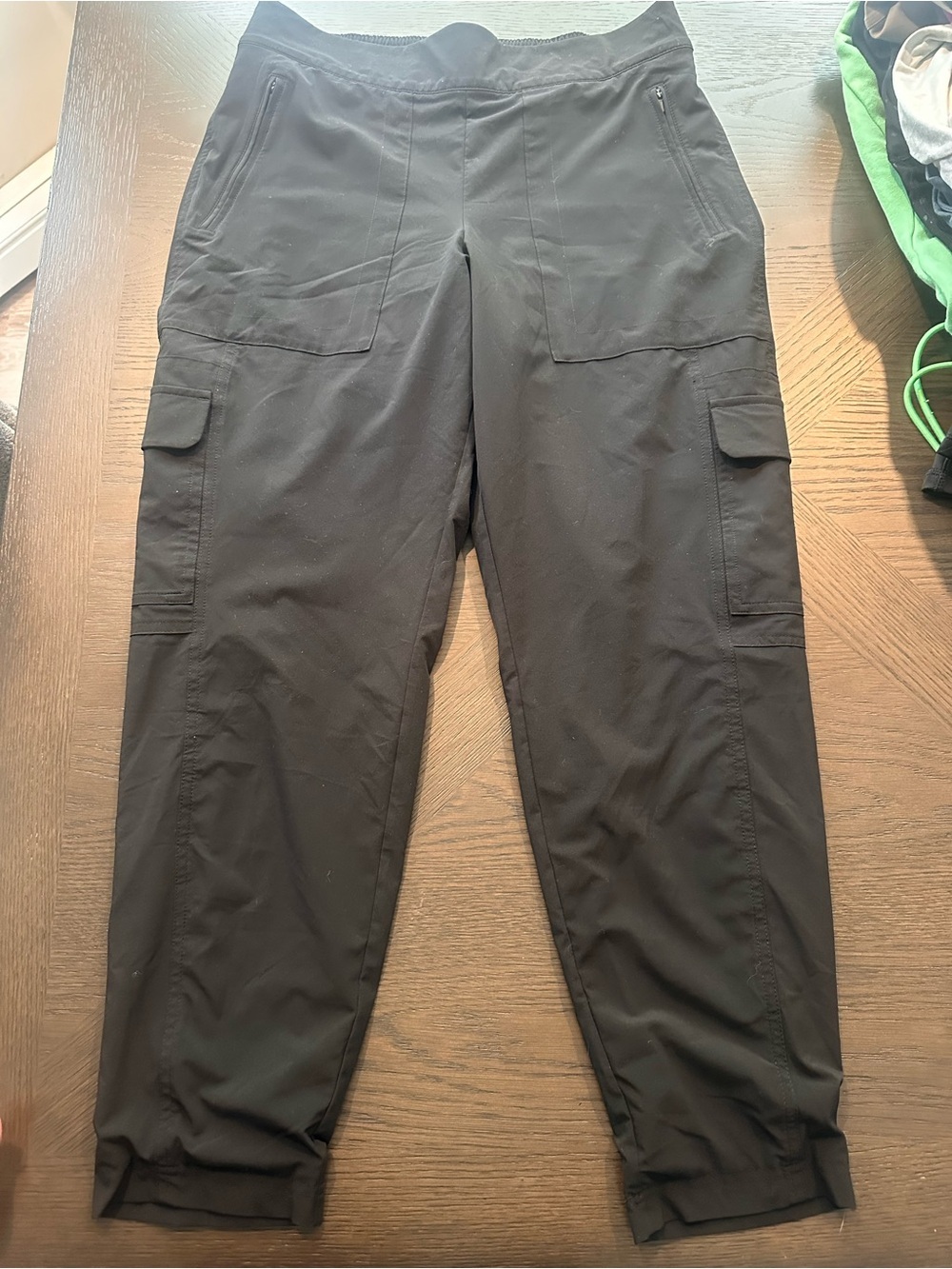 Athleta Black Cargo Joggers with Tapered Ankle